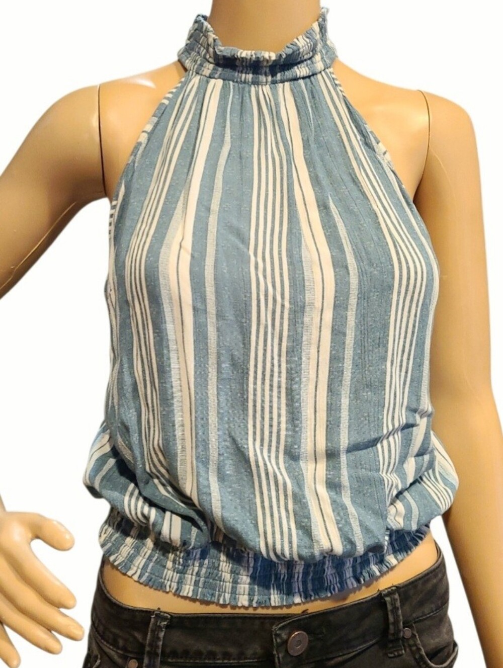 Angie Striped Cropped HALTER TOP